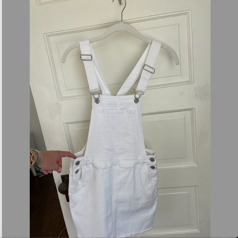 White Denim Overall Dress